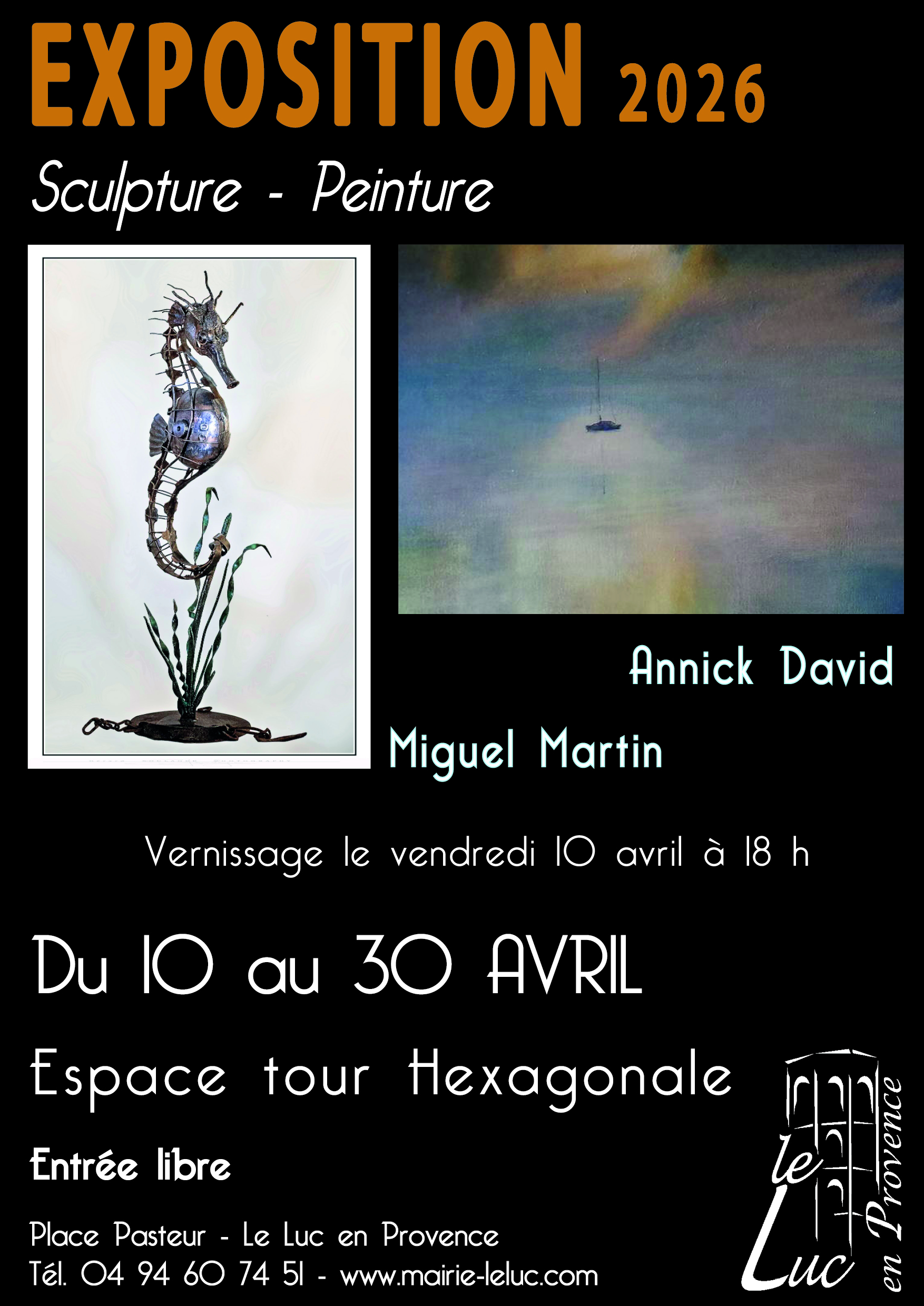 Du 10 au 30 avril – Exposition peinture – Sculpture