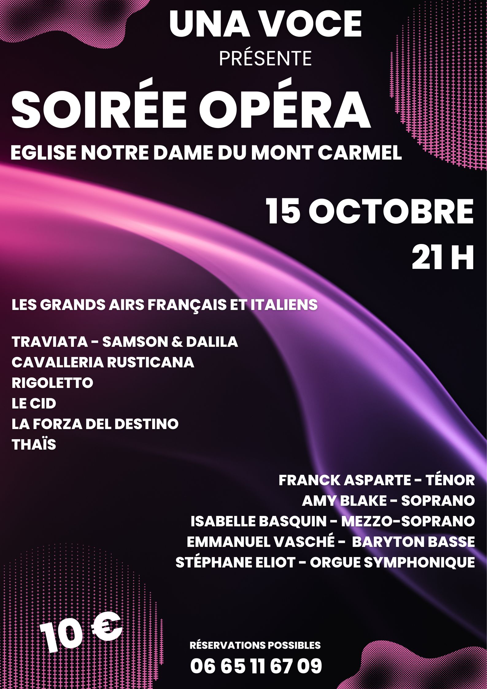 Samedi 15 octobre – Soirée Opéra
