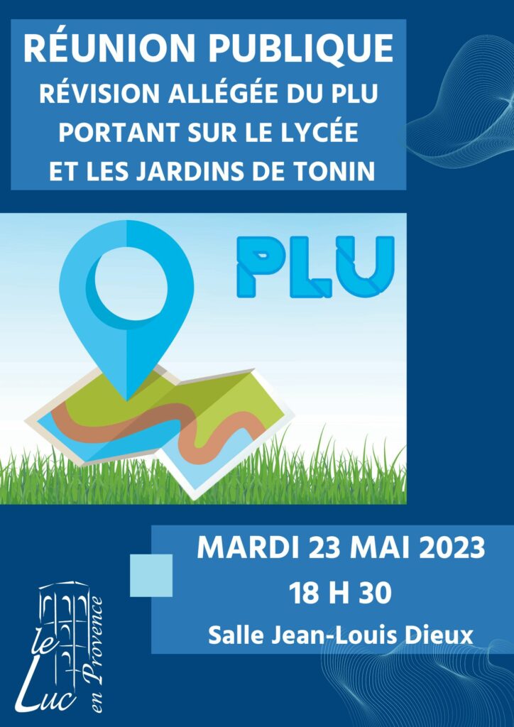 Mardi 23 mai – Réunion publique : La révision allégée du Plan Local d’Urbanisme