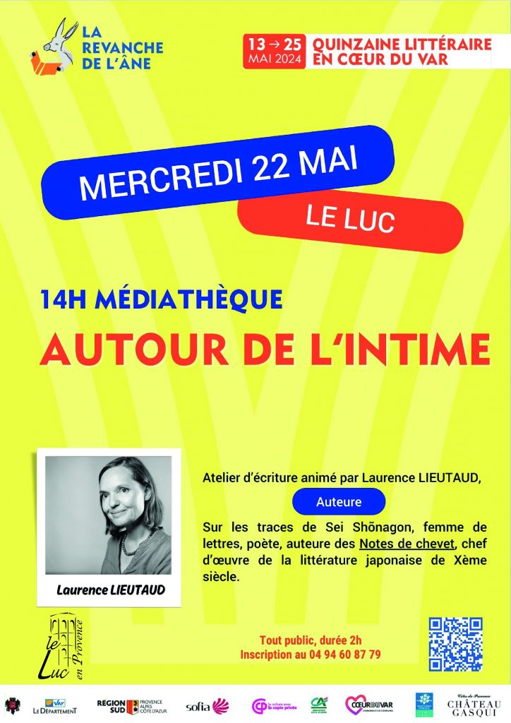 Mercredi 22 mai – Atelier d’écriture avec Laurence Lieutaud