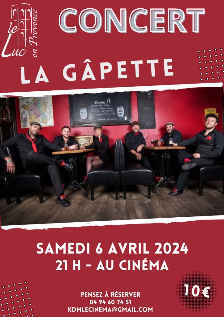 Samedi 6 avril – Concert « La Gâpette »