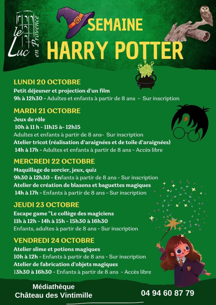 Du 20 au 24 octobre – Semaine Harry Potter