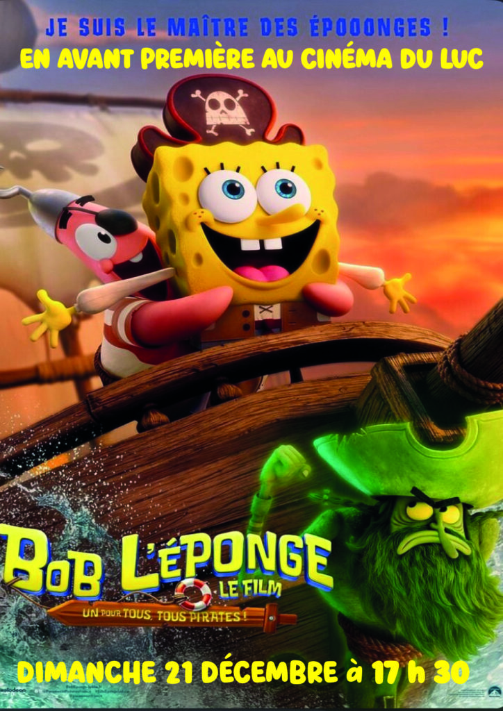 Dimanche 21 décembre – En avant Première le film « 𝐵𝑜𝑏 𝑙’𝑒́𝑝𝑜𝑛𝑔𝑒 »