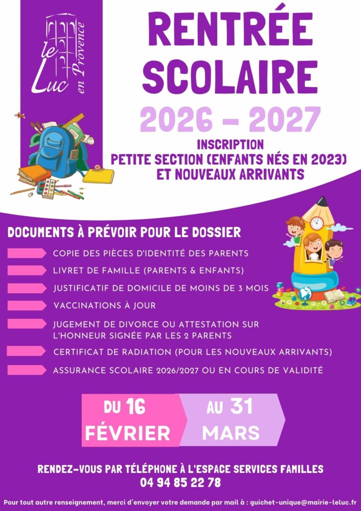 Rentrée scolaire 2026-2027
