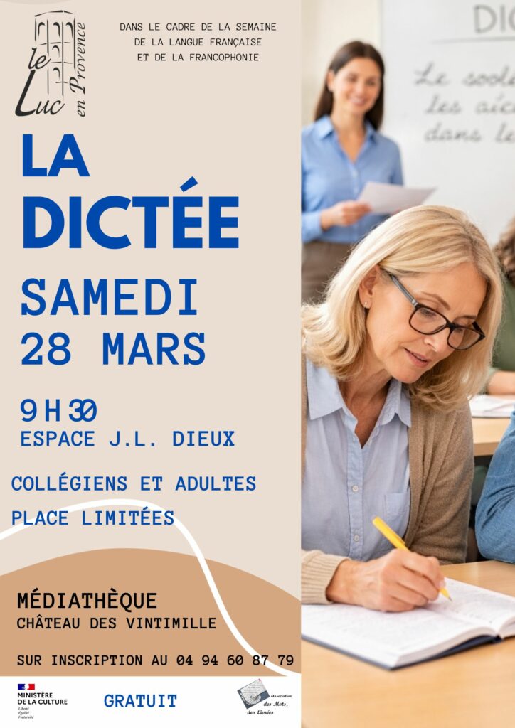 Samedi 28 mars – La dictée