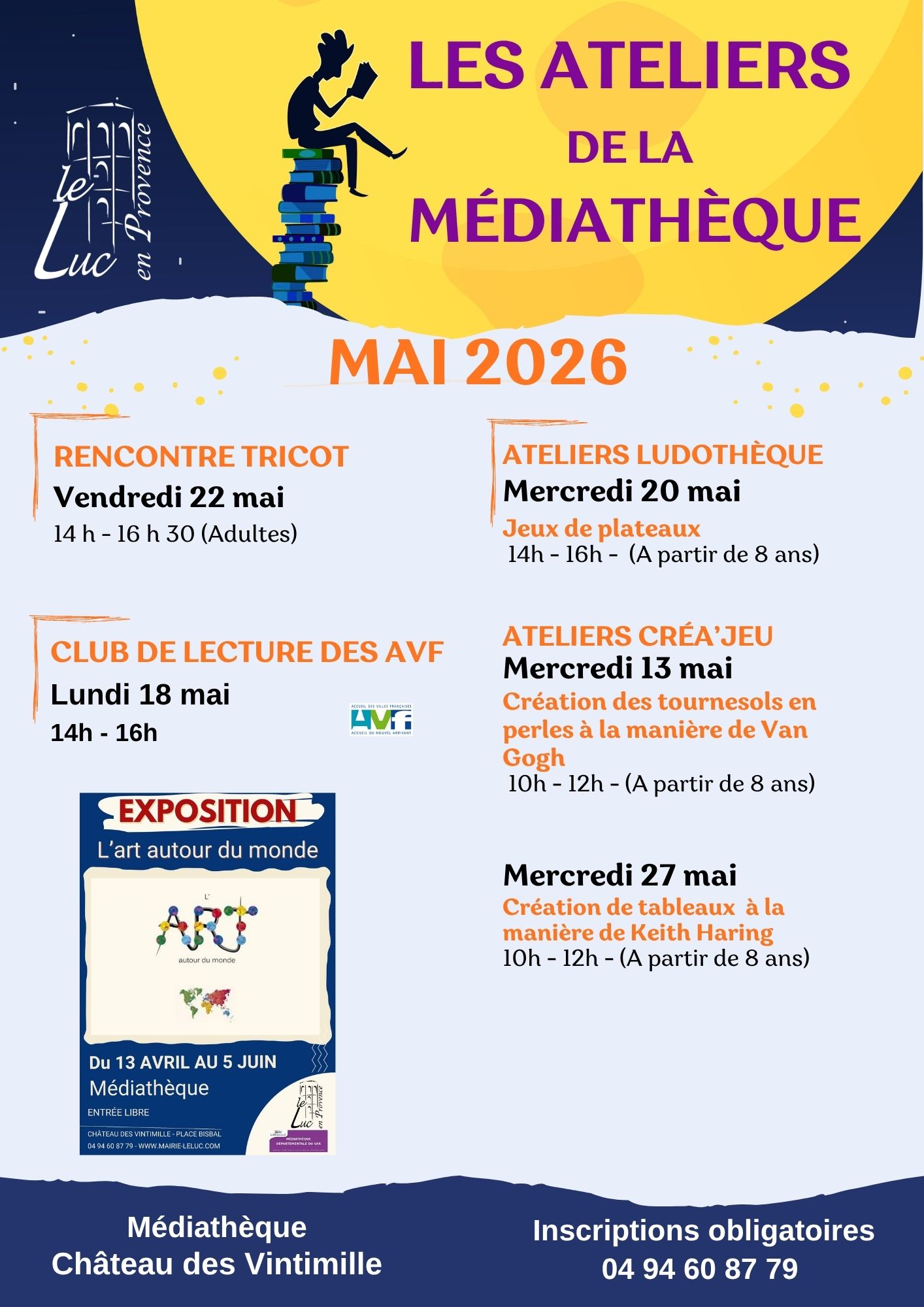 Du 13 au 17 mai – Les ateliers de la médiathèque