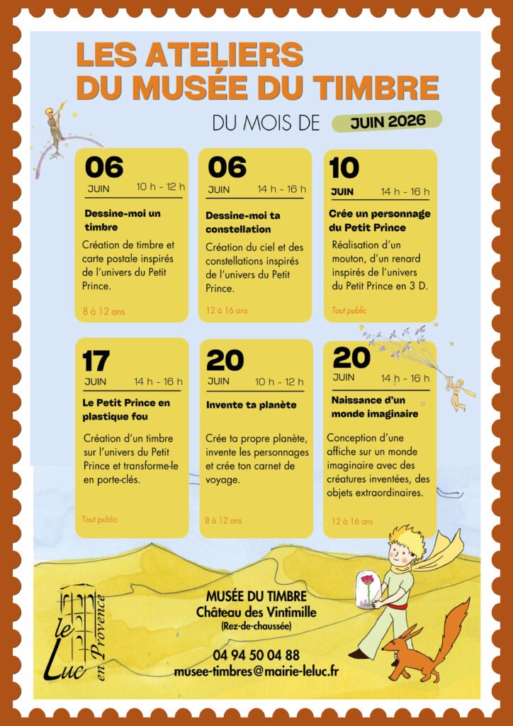Du 6 au 20 juin – Les ateliers du musée du timbre