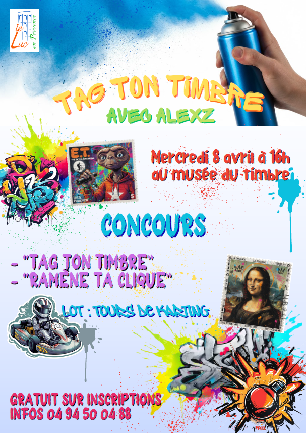 Mercredi 8 avril – Atelier « Tag ton timbre » avec AlexZ