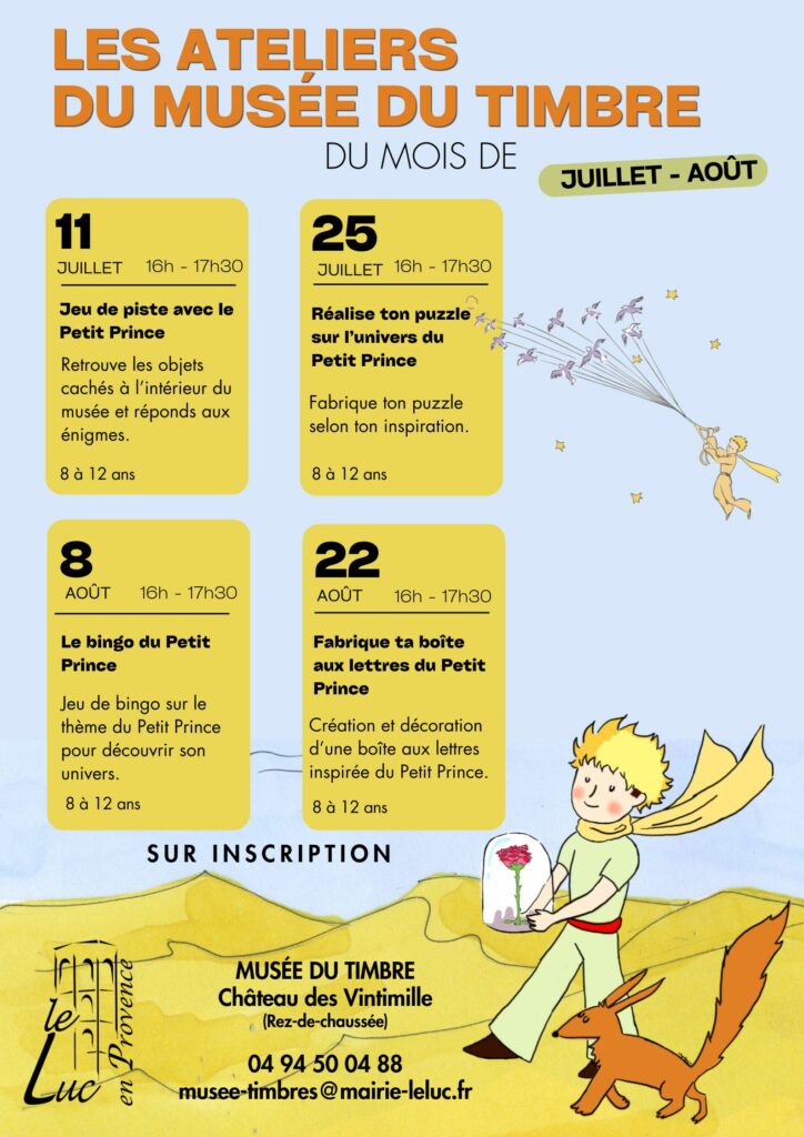 Du 11 juillet au 22 août – Les ateliers du musée du timbre